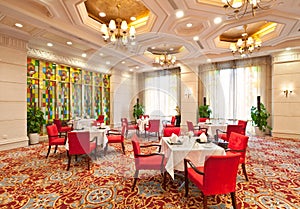 Luxury hotel restaurant interior