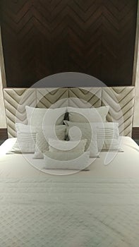 Luxury hotel room bed