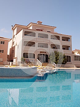 Luxury hotel and swimming pool
