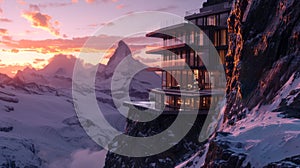 Luxury hotel at the top of the mountain