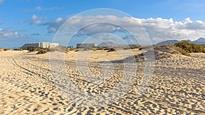 Luxury hotels amongst the sand dunes in Corralejo