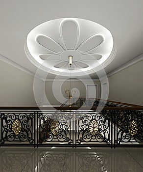 Luxury House ceiling with flower design.