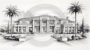 Luxury House Drawing: Soft Renderings Of A Mediterranean-inspired Villa