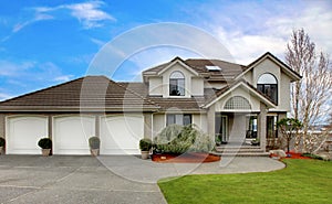 Luxury house exterior. Front porch