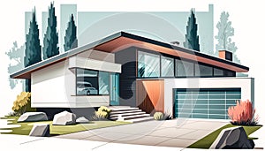 Luxury house in real estate sale or property, generative AI.