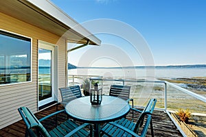 Luxury house with romantic patio area on walkout deck overlooking Puget Sound, Burien, WA