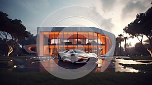 Luxury House and Sleek Supercar: A Stunning Display