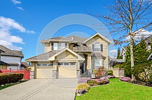 Luxury house with a two-car garage