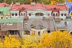 Luxury houses at autumn