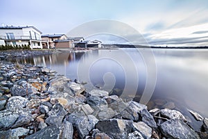 Luxury houses by the lake photo