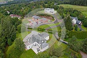 Luxury houses viewed from above in Kilmacolm photo