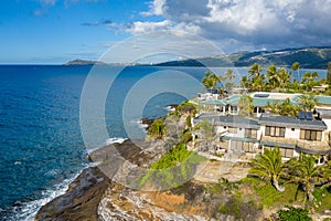 Luxury housing at Portlock spitting cave near Waikiki on Oahu