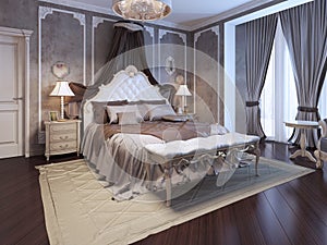Luxury interior of art deco bedroom