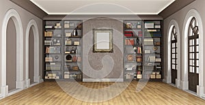 Luxury interior with bookcase