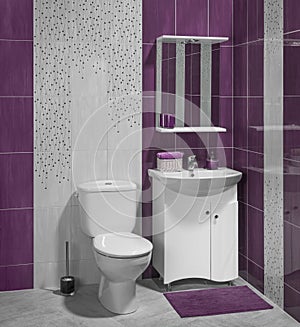 A luxury interior of modern bathroom with toilet