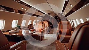 Luxury interior in the modern private business jet