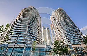 Luxury inviting view of Toronto down town area residential condo stylish, modern buildings