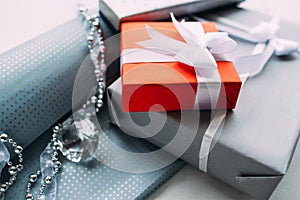 Luxury jewelry gift for top class grey background