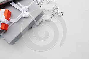 Luxury jewelry gift for top class grey background