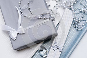 Luxury jewelry gift for top class, grey background