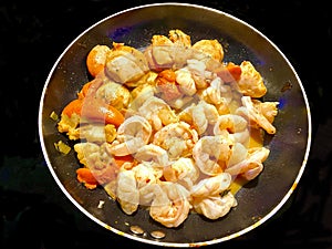 Luxury King Scallops and Prawns dinner