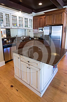 Luxury kitchen in dark wood