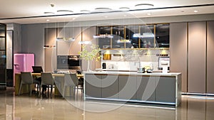 Luxury modern kitchen dining room home decoration photo