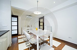 Luxury kitchen interior, dining area