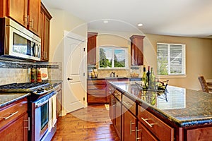 Luxury kitchen room with modern cabinets and granite counter tops
