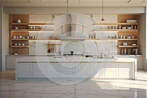Luxury kitchen with white cabinetry