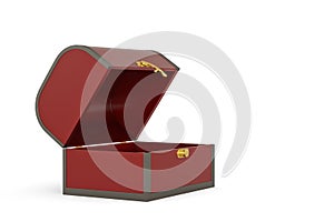 Luxury lacquerware box Isolated On White Background, 3D render. 3D illustration