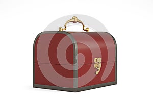 Luxury lacquerware box Isolated On White Background, 3D render. 3D illustration