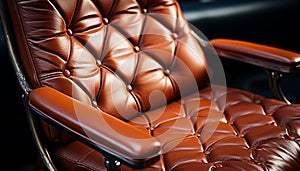 Luxury leather armchair, elegant and comfortable, in modern living room generated by AI