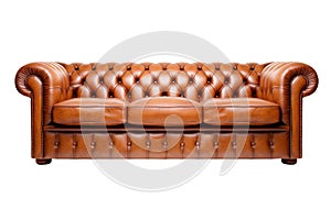 luxury leather couch on white