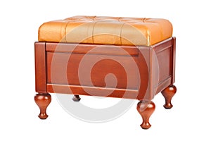 Luxury leather pouf