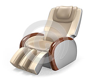 Luxury leather reclining massage chair.