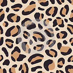 Luxury leopard fur texture seamless pattern vector flat illustration. Colorful spotted exotic print. Elegant natural photo