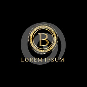 Luxury letter B Logo. Vector logo template sign, symbol, icon, vector luxury framemV