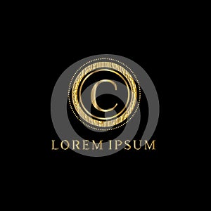 Luxury letter C Logo. Vector logo template sign, symbol, icon, vector luxury framemV