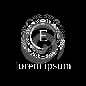 Luxury letter E Logo. Vector logo template sign, symbol, icon, vector luxury frame