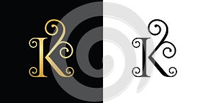 Luxury Letter K Logo, Initial K Logo, K Logo, Letter K icon