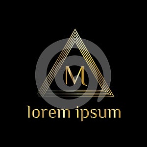 Luxury letter M Logo. Vector logo template sign, symbol, icon, vector luxury frame