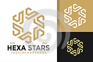 Luxury letter S hexagon star logo vector icon illustration