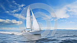 Luxury lifestyle yacht sailing, leisure for affluent individuals.AI Generated