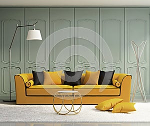 Luxury light green living room