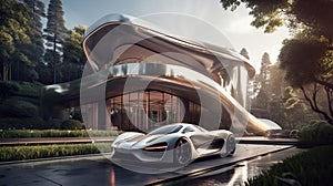 Luxury Living: Massive House, Sleek Supercar