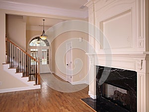 Luxury Living Room with Fireplace and Foyer 2