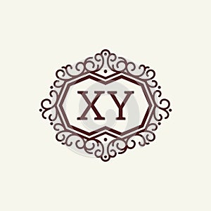 Luxury logo letter XY Flourish Swirl design