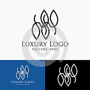 Luxury logo template. Vintage badge frame flourishes. Modern elegant logo design