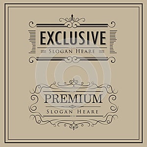 Luxury logos vintage calligraphy elegant